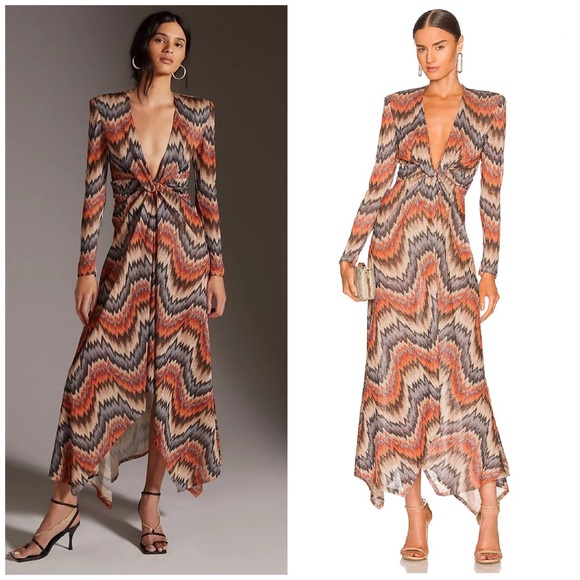 Ronny Kobo Collection Dresses & Skirts - RONNY KOBO Stormy Knit Maxi Dress - Orange & Brown